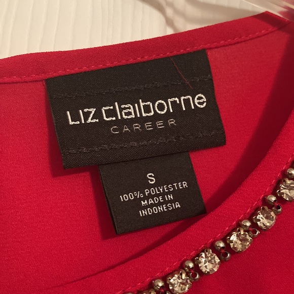 Liz Claiborne Red Embellished Blouse - Picture 4 of 5